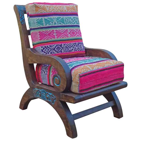 uso de tejidos y bordados en muebles